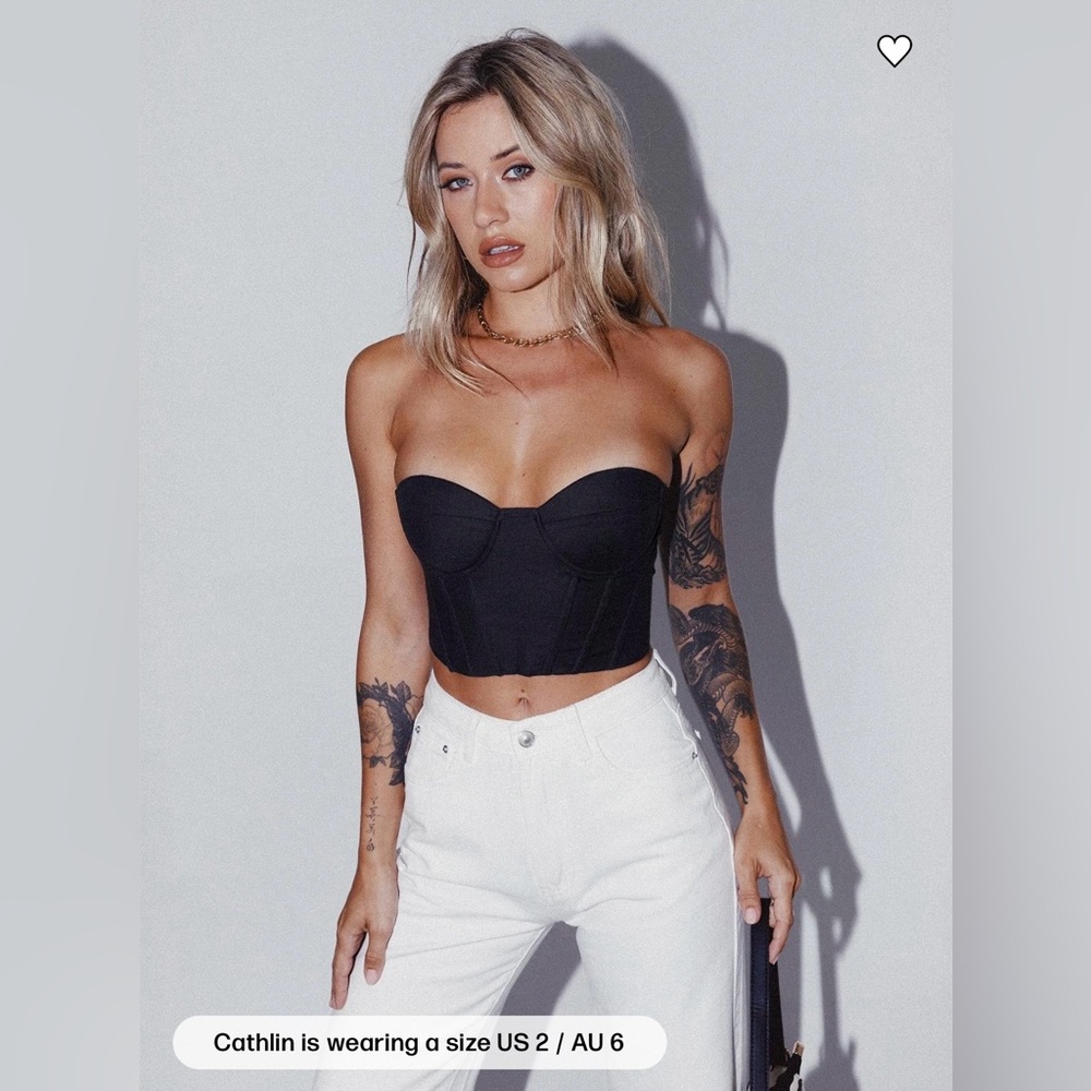 Princess Polly Endless Love Corset Top Black